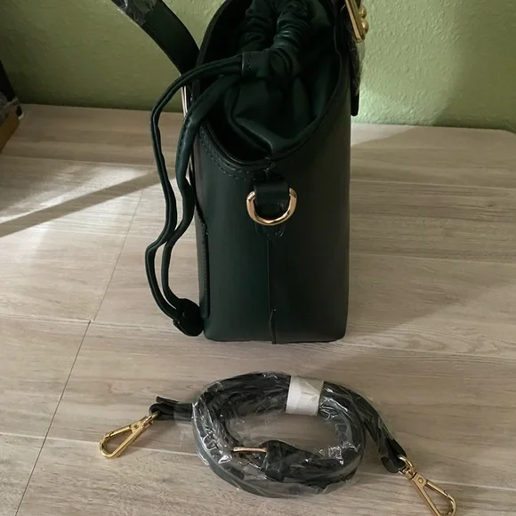Melie Bianco Dark Green Mini Bucket Bag - Picture 5 of 5